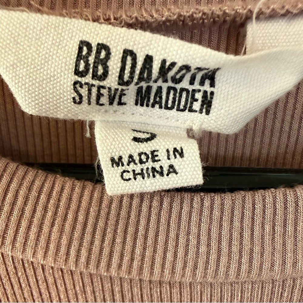 BB Dakota Steve Madden Mauve Ruched Bodycon Dress S Adjustable Side Tie - Picture 3 of 4